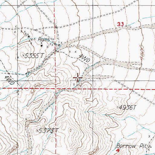 Topographic Map of Great Gulch, NV