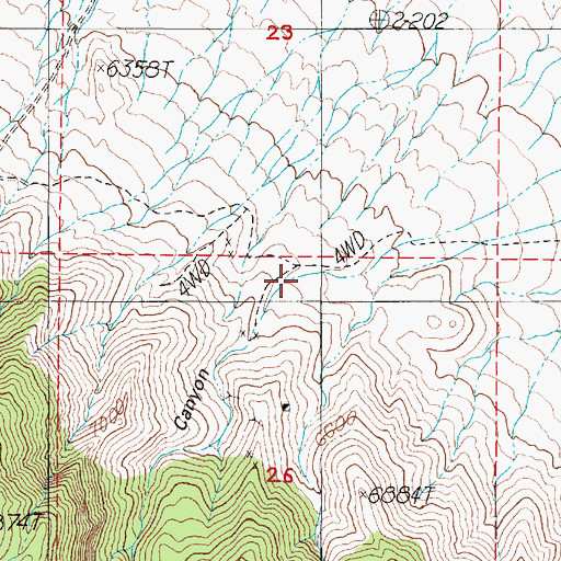 Topographic Map of Eagle Nest Canyon, NV