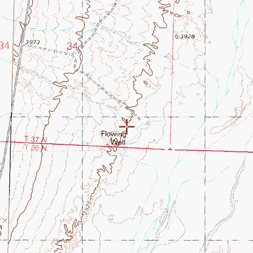 Topographic Map of Cow Creek, NV