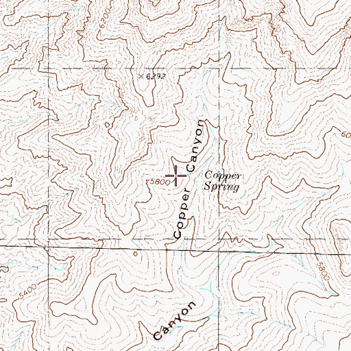 Topographic Map of Copper Spring, NV