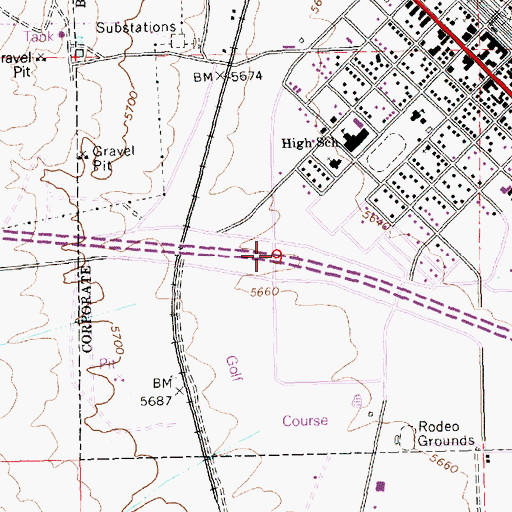 Topographic Map of West Wells Interchange, NV