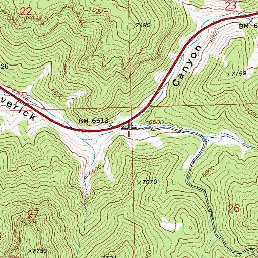 Topographic Map of South Fork Maverick Canyon, NV