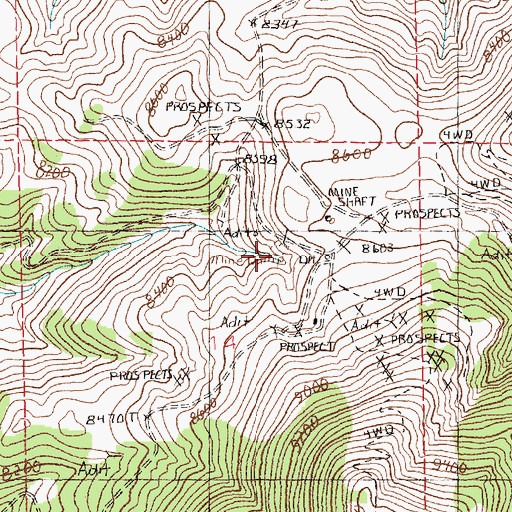 Topographic Map of Sweenys Spring, NV