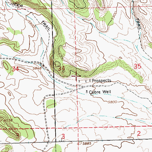 Topographic Map of Cobrecite Mine, NV