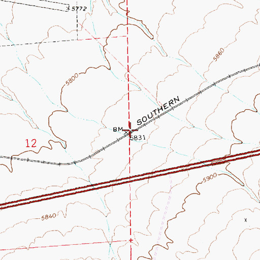 Topographic Map of Kaw, NV