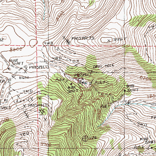 Topographic Map of Black Forest (historical), NV