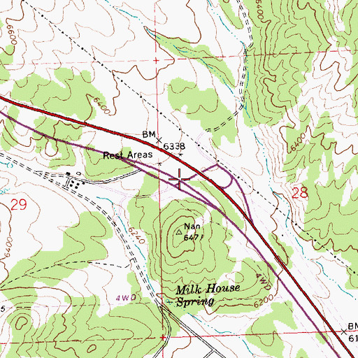 Topographic Map of Pequop Interchange, NV