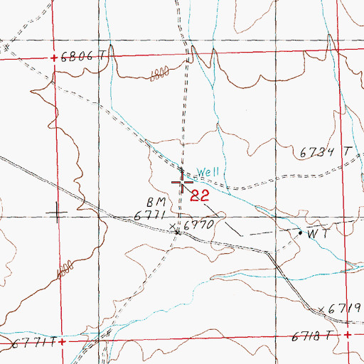 Topographic Map of Doutre Well, NV