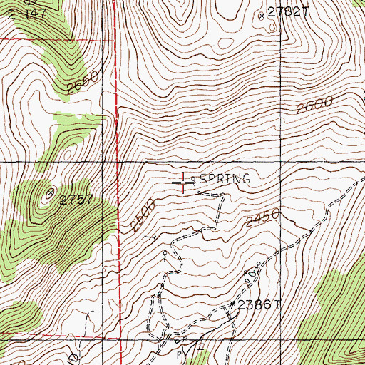 Topographic Map of Paris Spring, NV