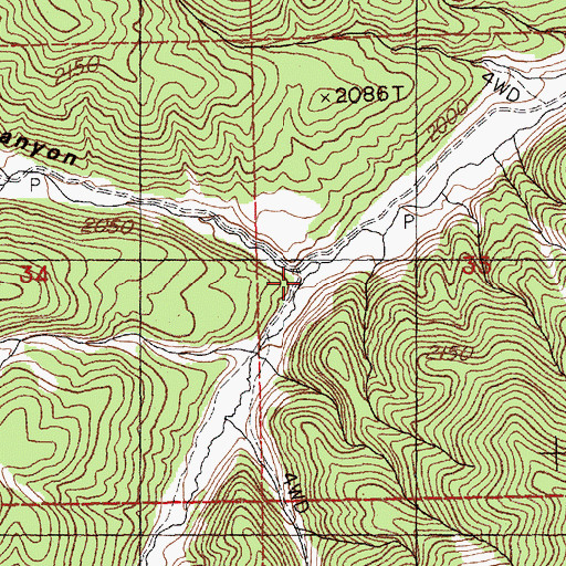 Topographic Map of North Fork Williams Creek, NV