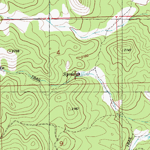 Topographic Map of Stockade Springs, NV