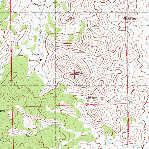 Topographic Map of Bessie Turner Mine, NV