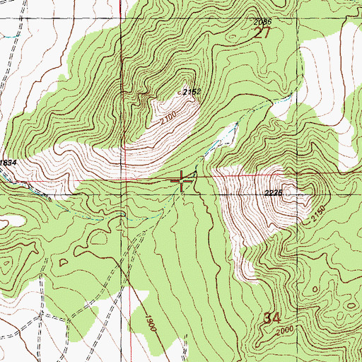 Topographic Map of Little White Horse Spring, NV