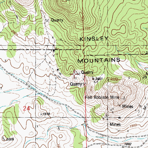 Topographic Map of Western Marble Mining Camp, NV