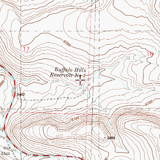 Topographic Map of Buffalo Hills Reservoir Number 7, NV