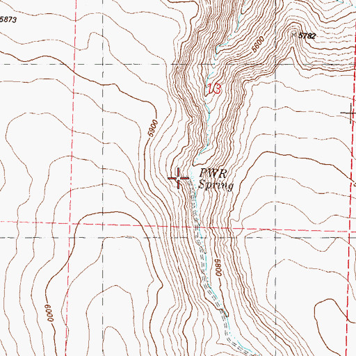 Topographic Map of PWR Spring, NV