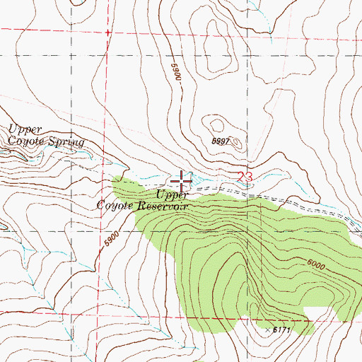 Topographic Map of Upper Coyote Reservoir, NV