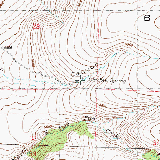 Topographic Map of Chicken Spring, NV