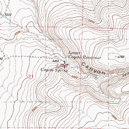 Topographic Map of Lower Coyote Spring, NV