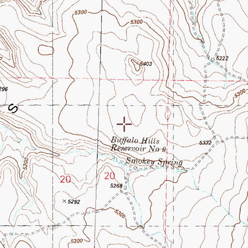 Topographic Map of Buffalo Hills Reservoir Number 9, NV