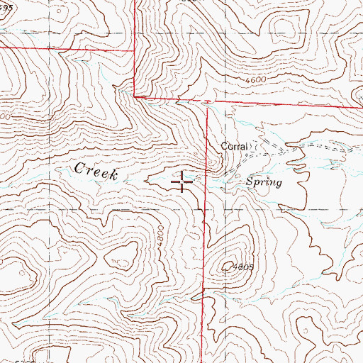 Topographic Map of Willow Creek, NV