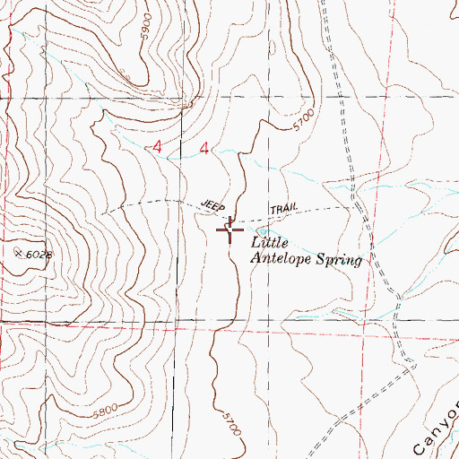 Topographic Map of Little Antelope Spring, NV