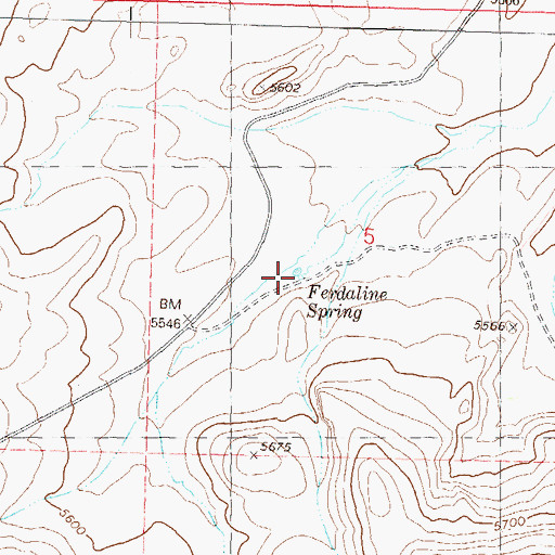 Topographic Map of Ferdaline Spring, NV