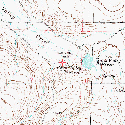 Topographic Map of Grass Valley Ranch, NV