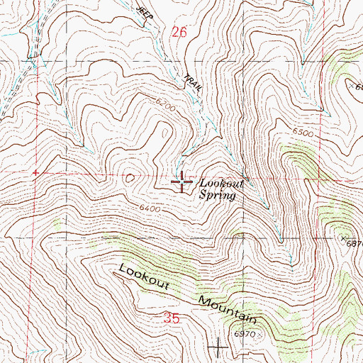 Topographic Map of Lookout Spring, NV