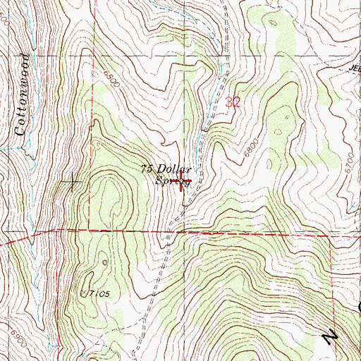 Topographic Map of Dollar Spring, NV