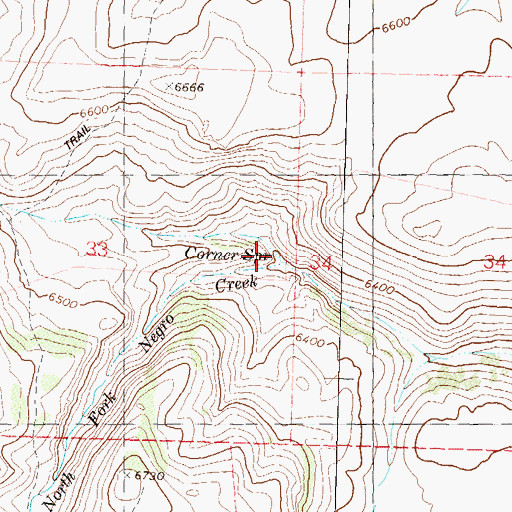 Topographic Map of Corner Spring, NV
