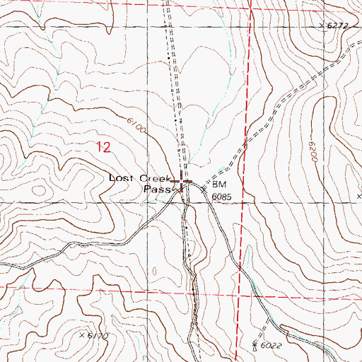 Topographic Map of Lost Creek Pass, NV