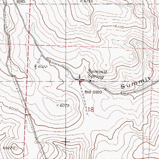 Topographic Map of Summit Spring, NV