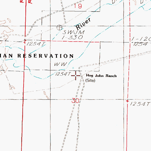 Topographic Map of Hog John Ranch (historical), NV