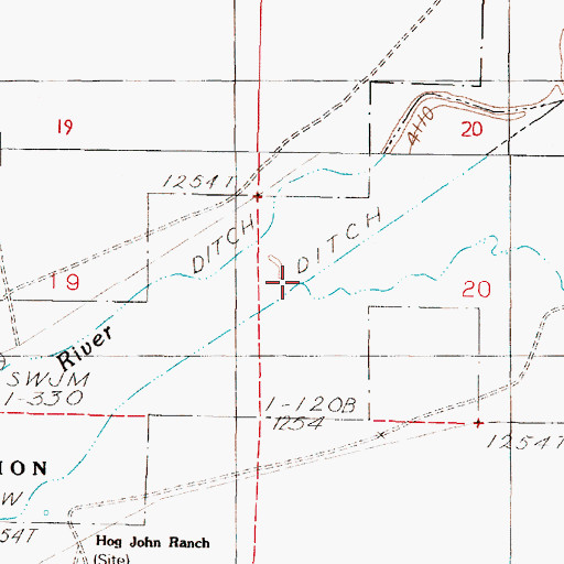 Topographic Map of Bottle Creek Slough, NV