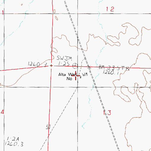Topographic Map of Alta Well Number 1, NV