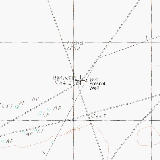 Topographic Map of Presnel Well, NV