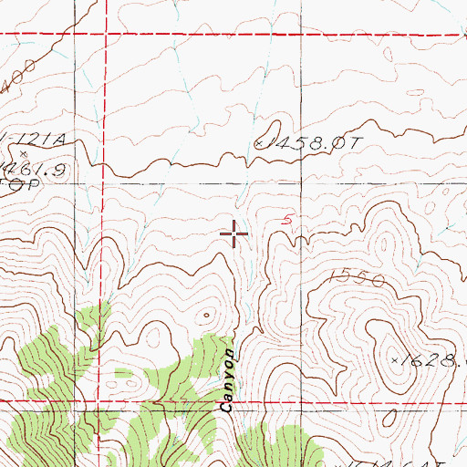 Topographic Map of Blue Mountain Canyon, NV