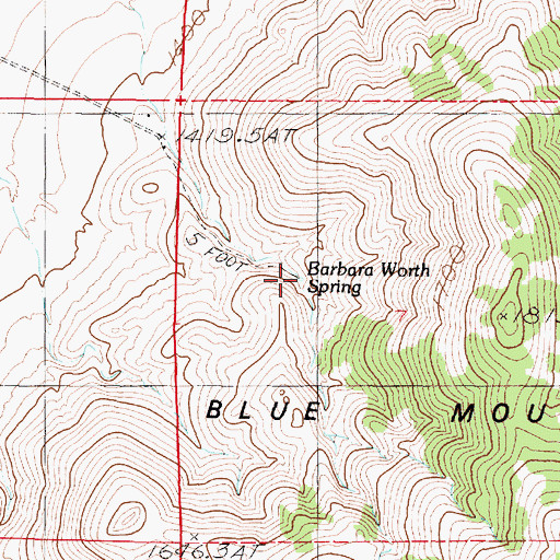 Topographic Map of Barbara Worth Spring, NV