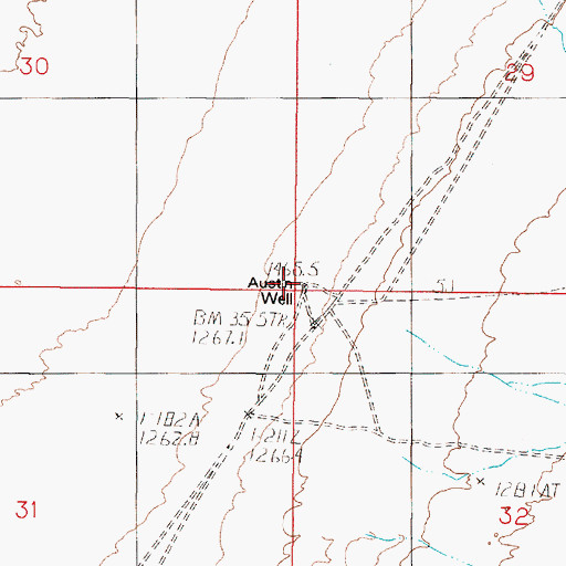 Topographic Map of Austin Well, NV