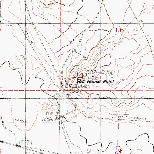 Topographic Map of Sod House Point, NV