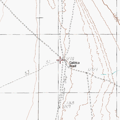 Topographic Map of Gabica Well, NV