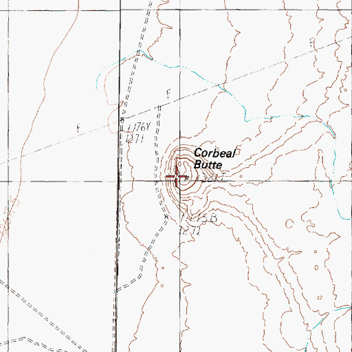 Topographic Map of Corbeal Butte, NV