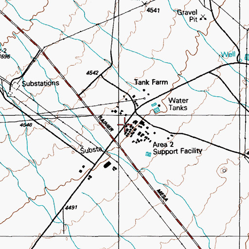 Topographic Map of Area 2 Support Facility, NV