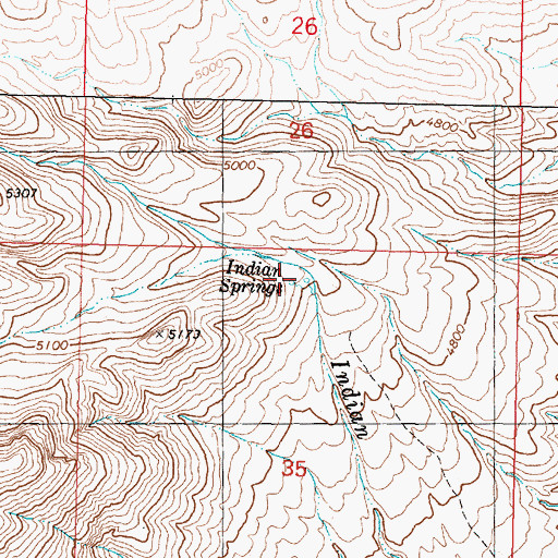 Topographic Map of Indian Springs, NV