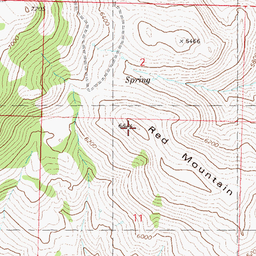 Topographic Map of Red Mountain, NV