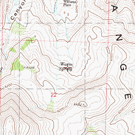 Topographic Map of Warm Spring, NV