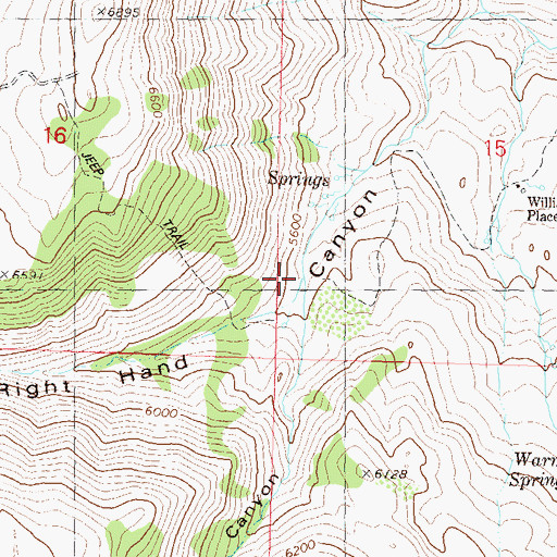 Topographic Map of Chicken Spring Canyon, NV