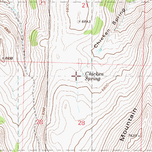 Topographic Map of Chicken Spring, NV