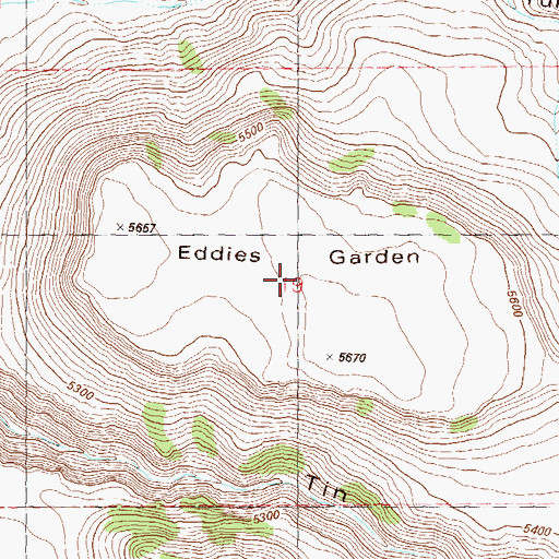 Topographic Map of Eddies Garden, NV